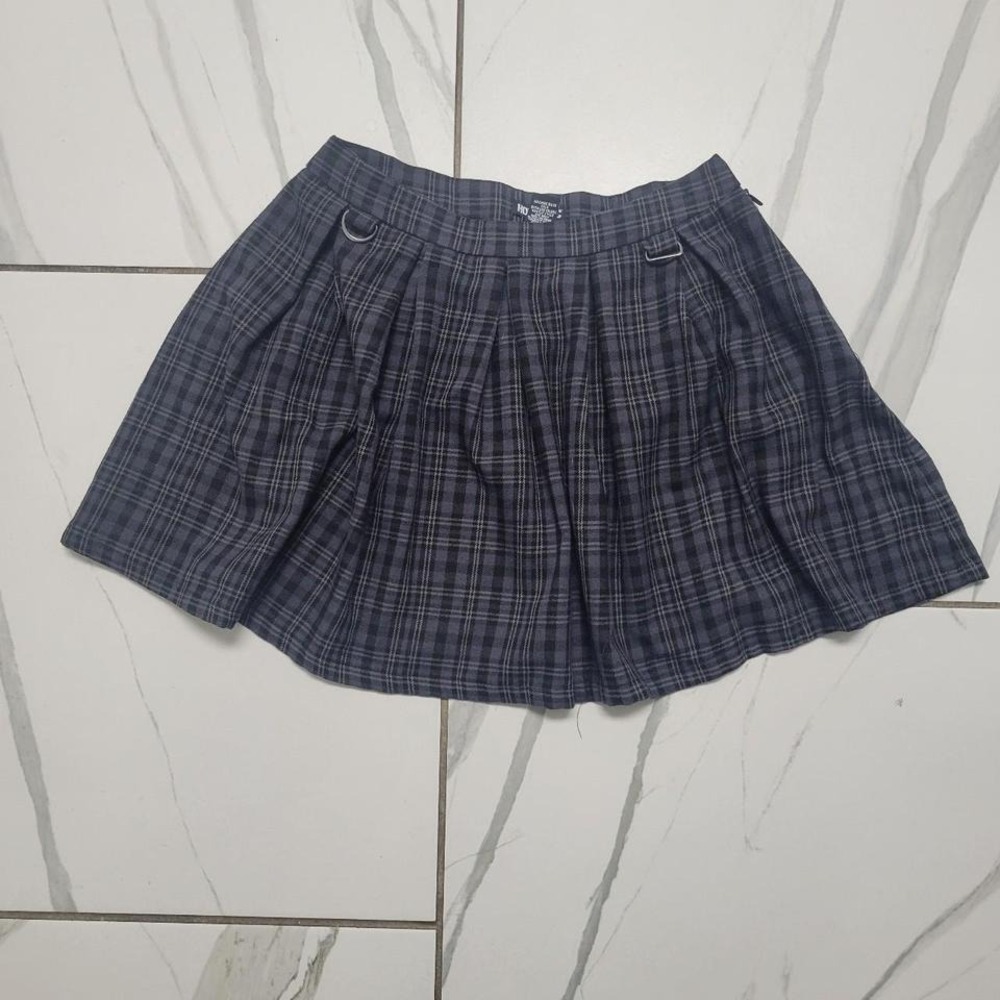 y2k Hot Topic micro mini black plaid dark academia goth skirt